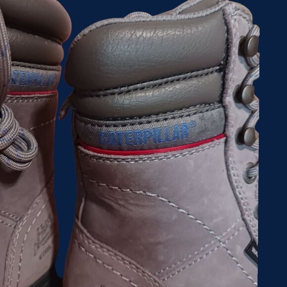 Caterpillar Womens Echo Steel Toe Work Boots Leather Upper Gray Sz 5.5 - Picture 15 of 16